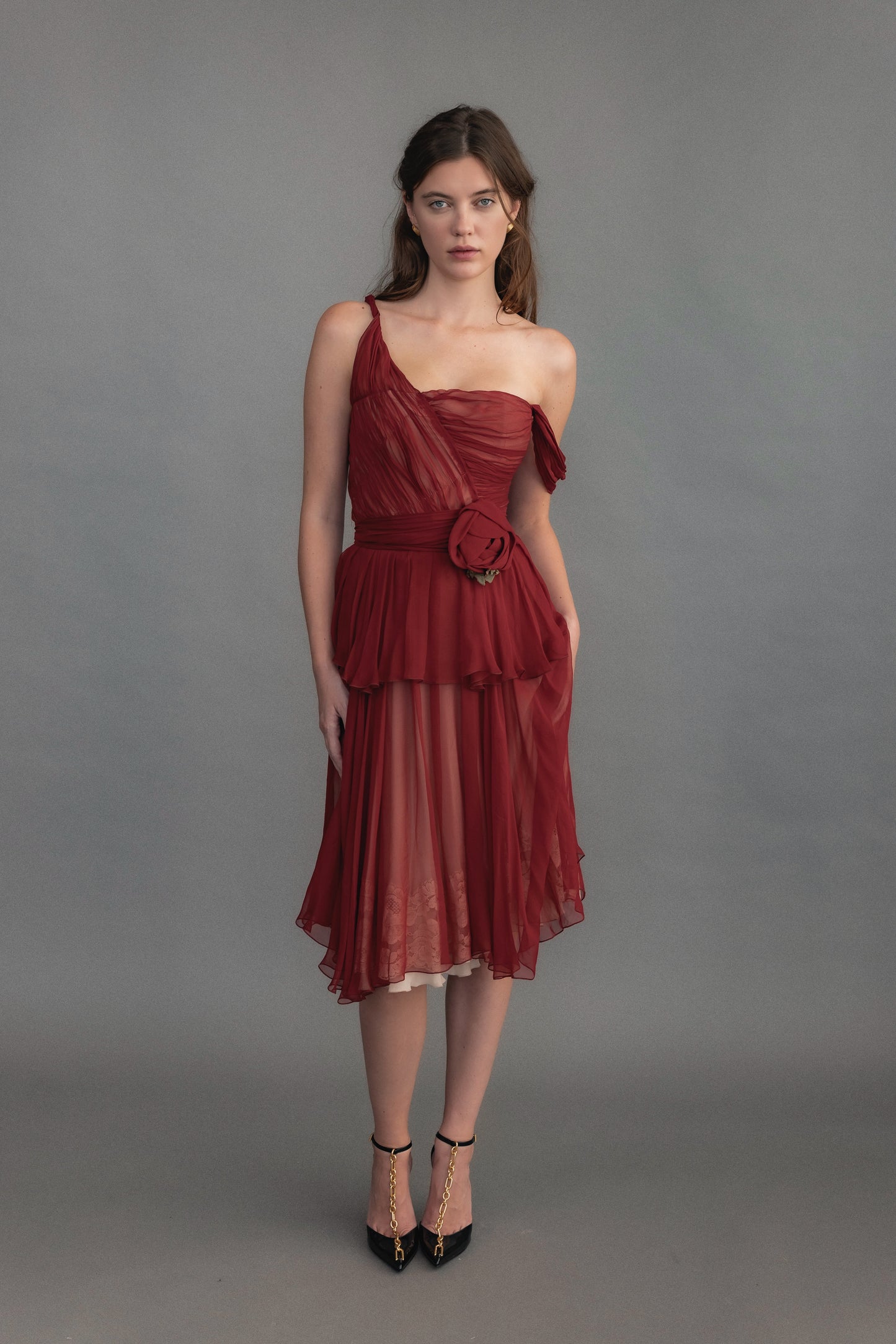 Late 90's Dolce & Gabbana Merlot Cocktail Dress