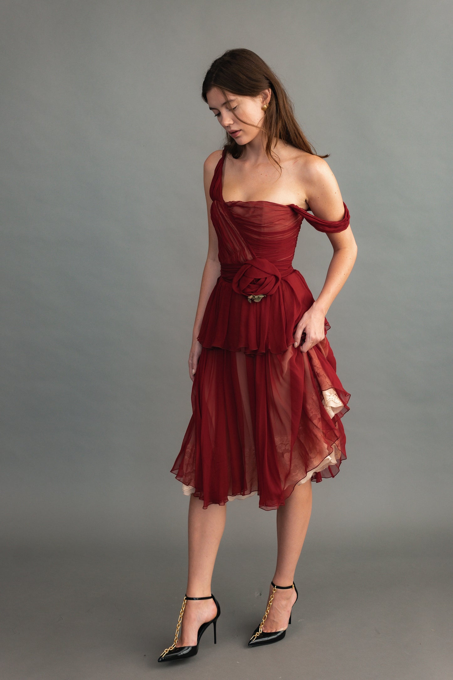 Late 90's Dolce & Gabbana Merlot Cocktail Dress