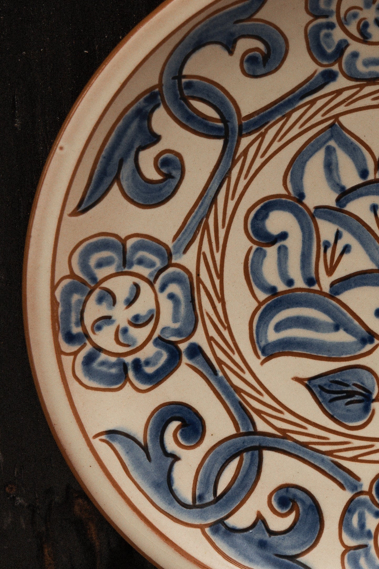 Ceramic Plate With Floral Motif