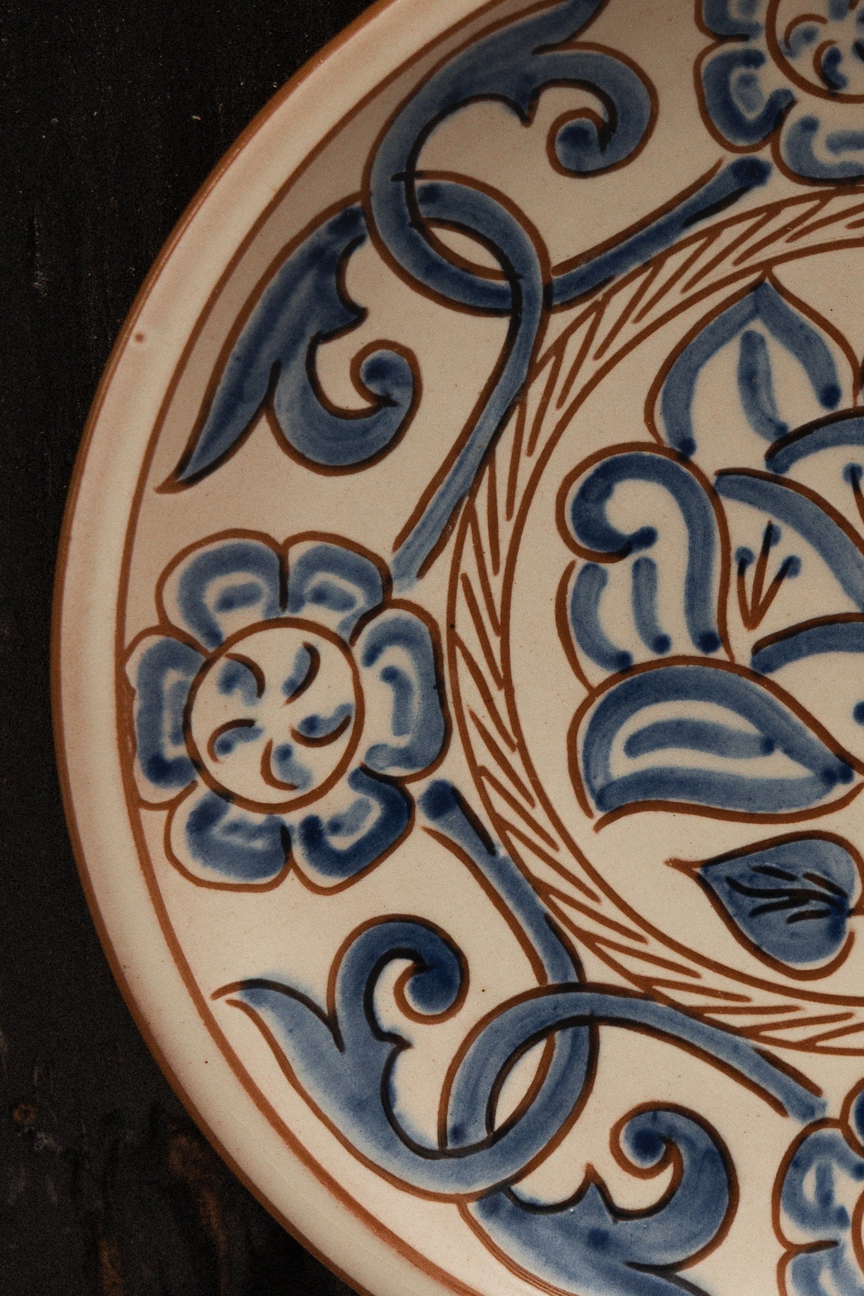 Ceramic Plate With Floral Motif