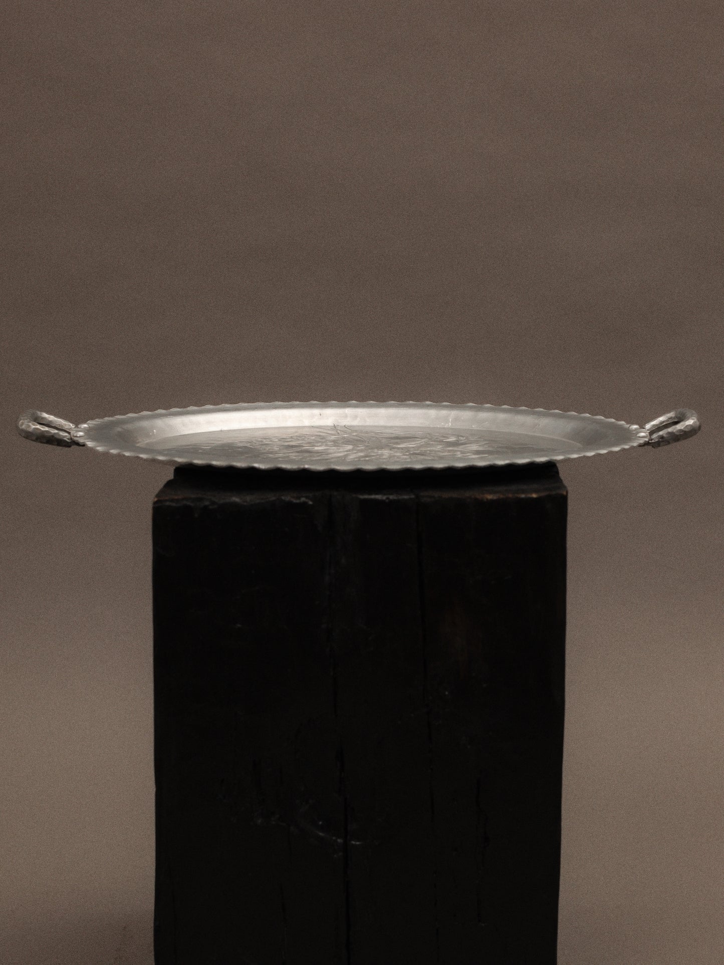 Vintage Silver Tray With Floral Etched Motif