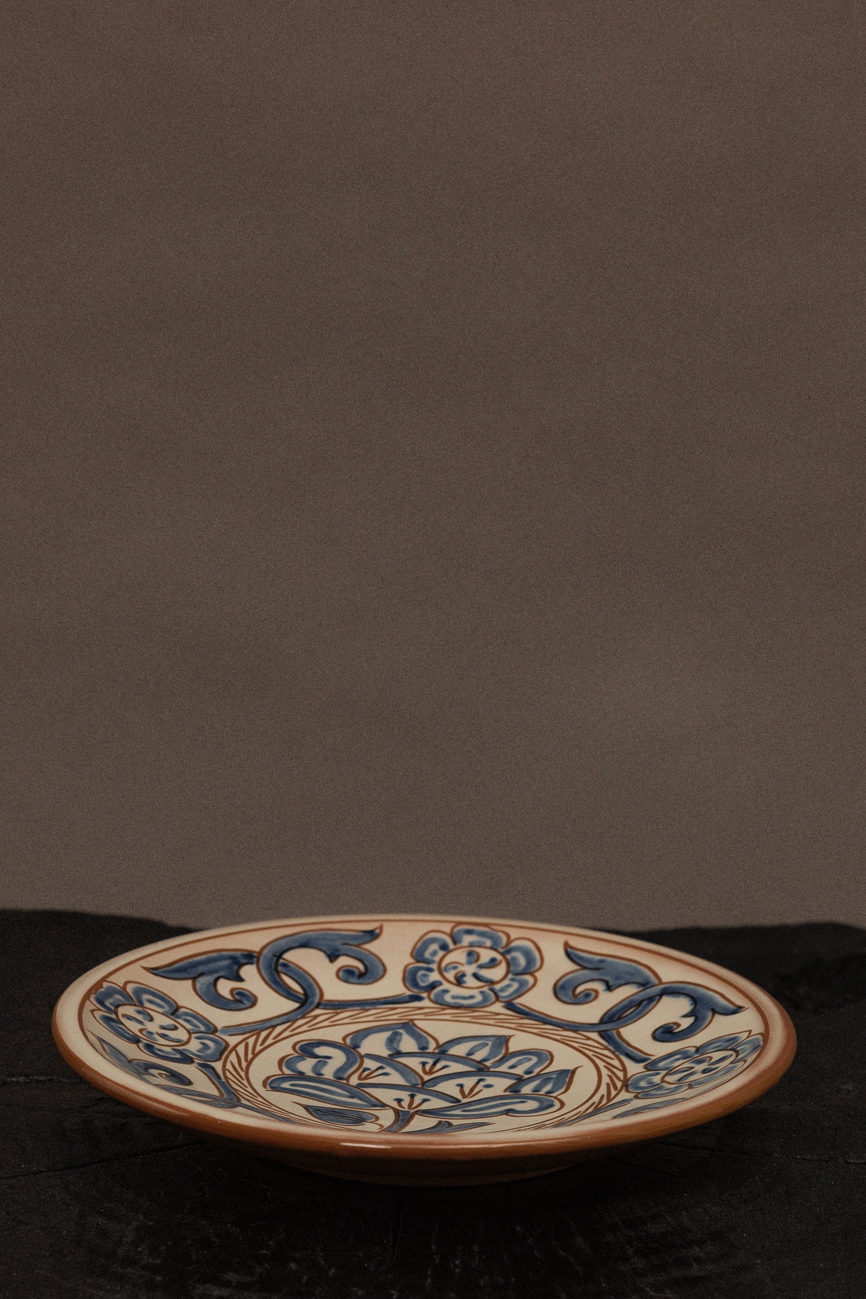 Ceramic Plate With Floral Motif