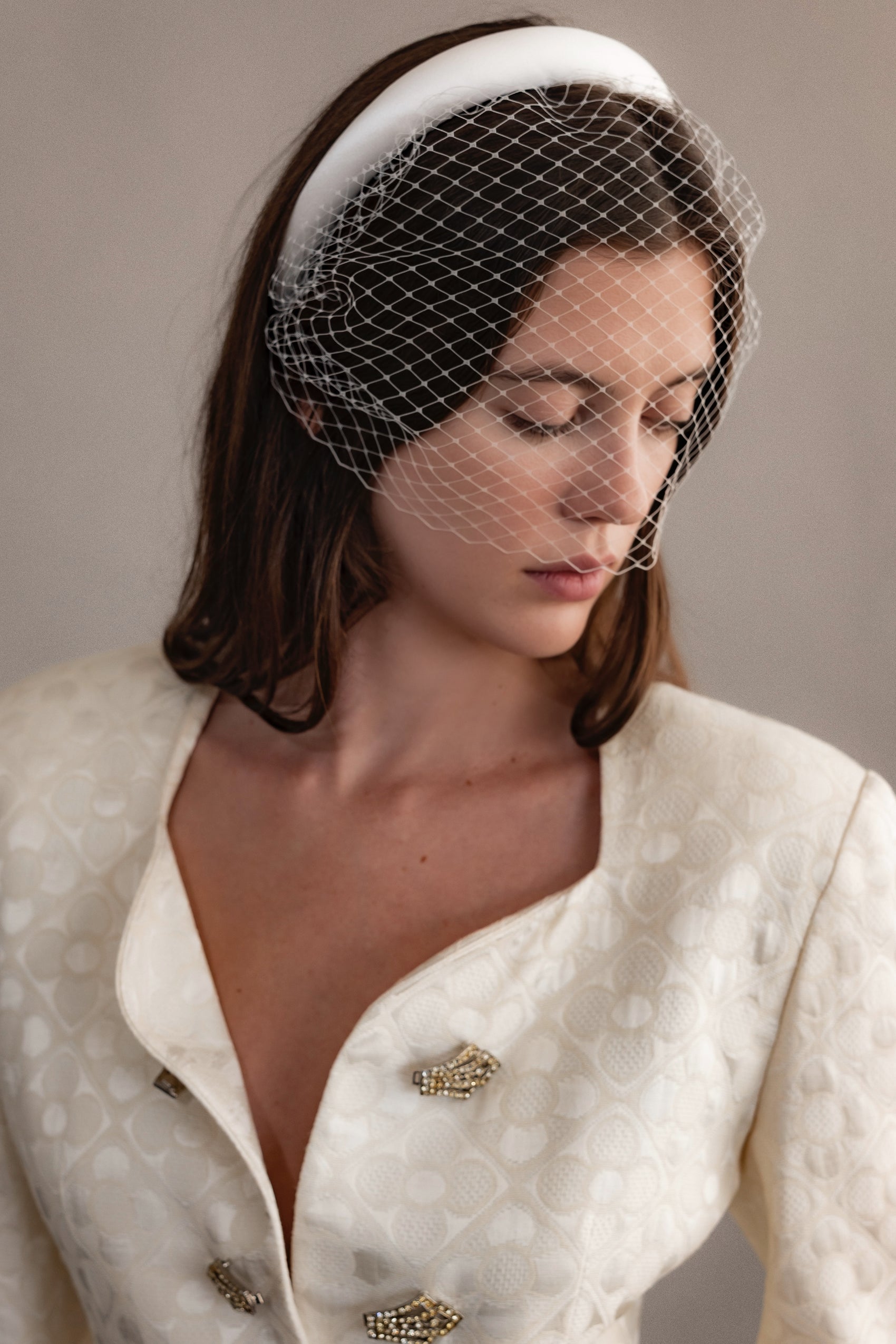 Christian Dior Embellished Brooch Skirt Suit Set