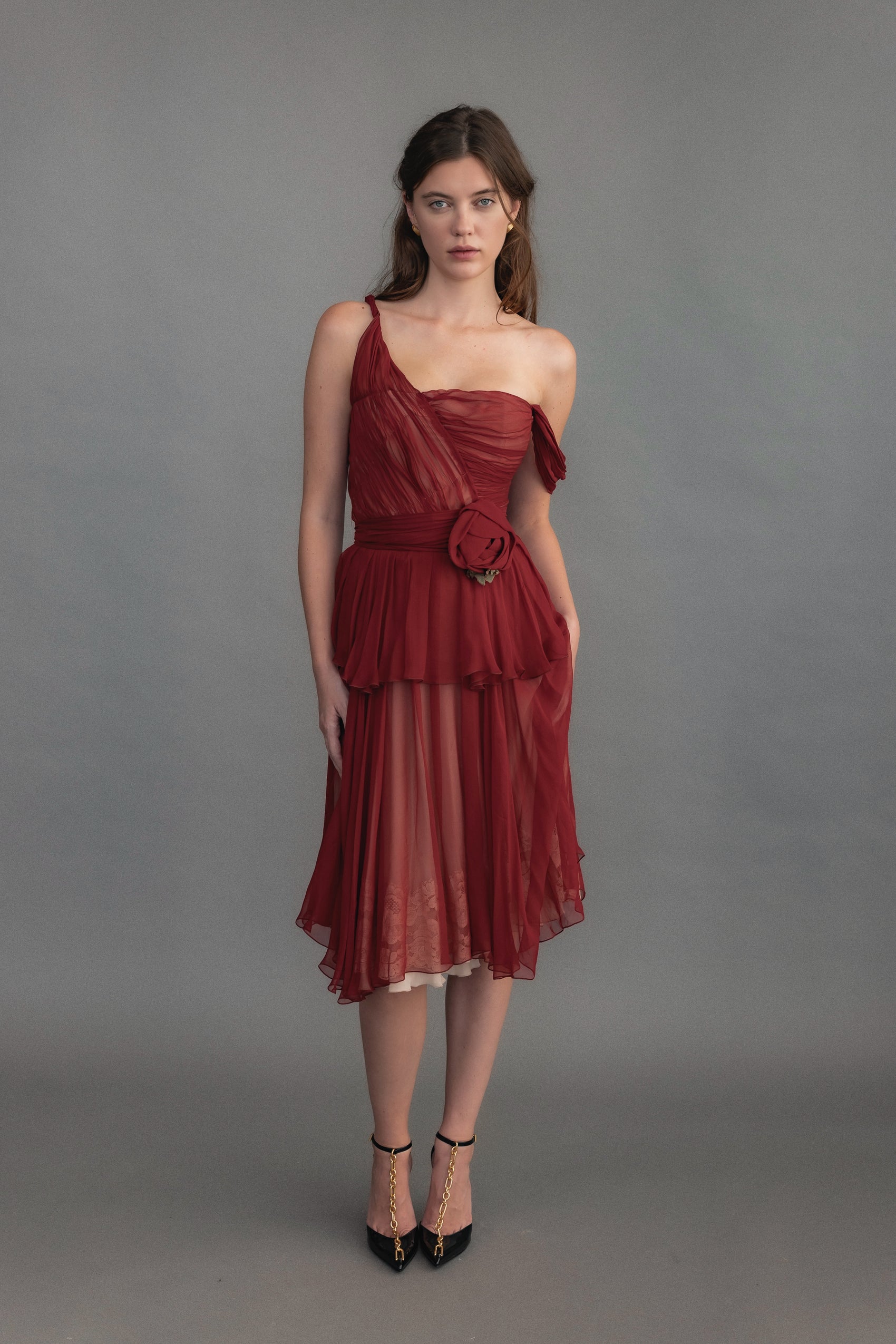 Late 90's Dolce & Gabbana Merlot Cocktail Dress