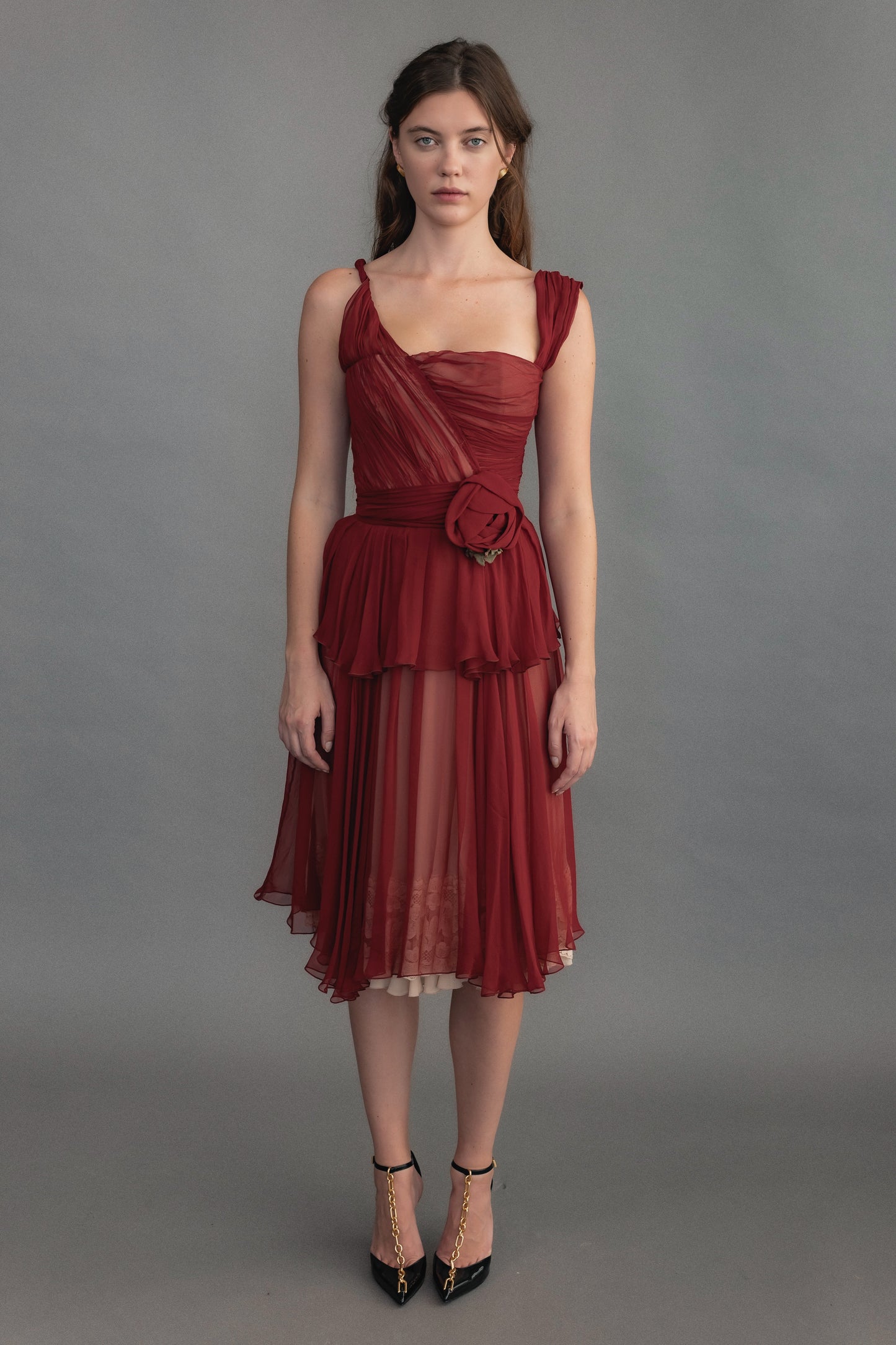 Late 90's Dolce & Gabbana Merlot Cocktail Dress