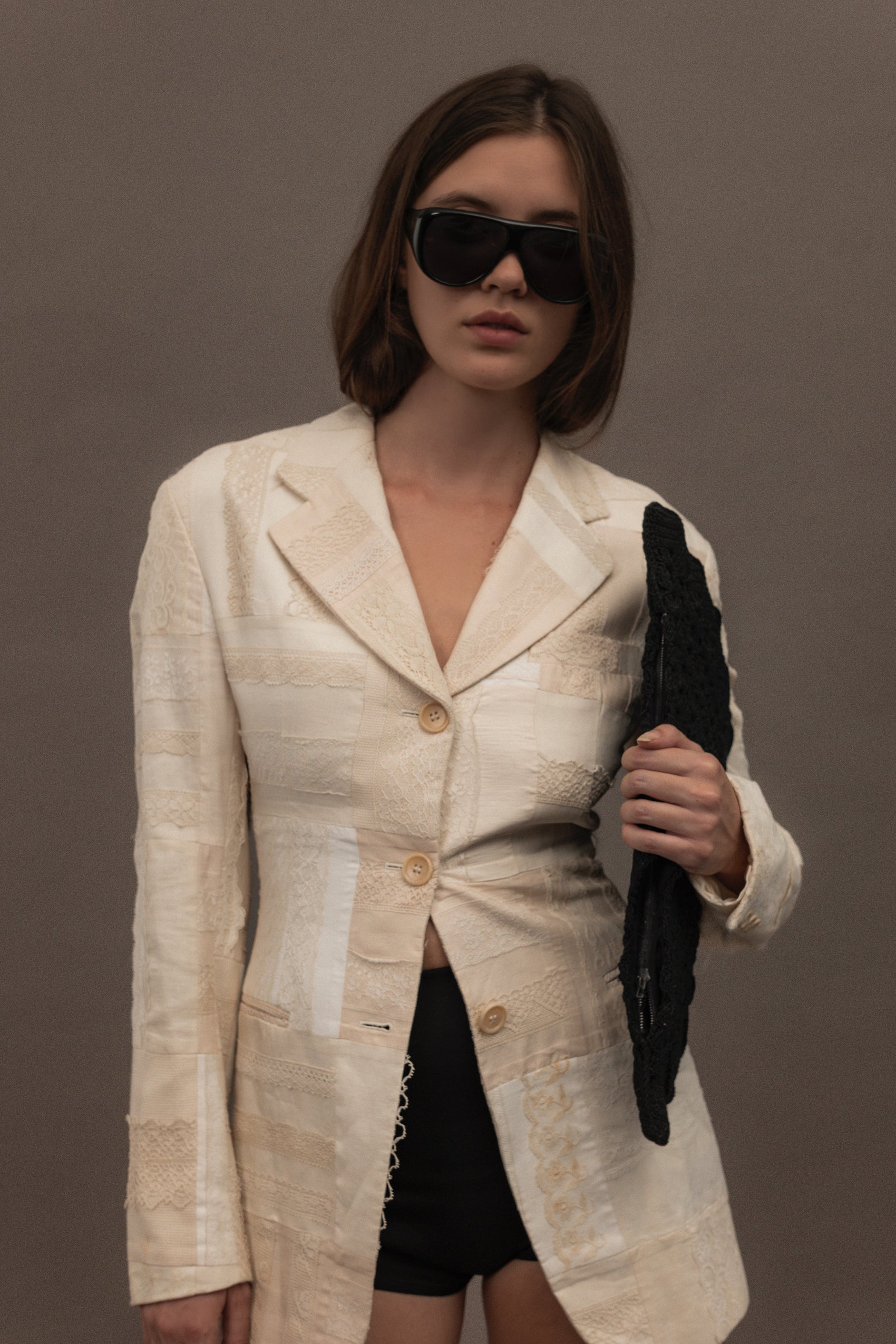 Dolce & Gabbana Ivory Patchwork Blazer