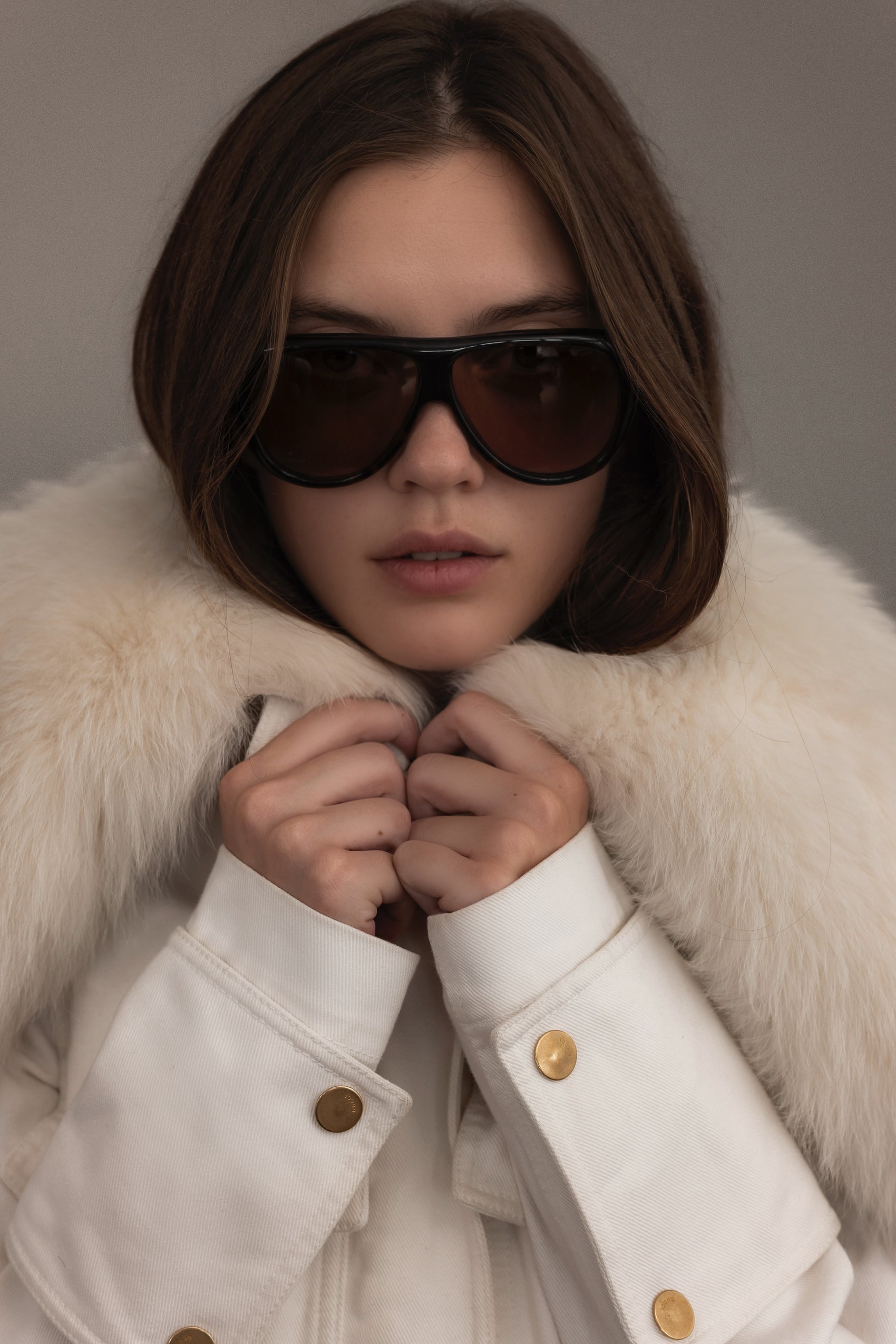 Early 2000's Gucci Utilitarian Jacket with Removable Fur Collar