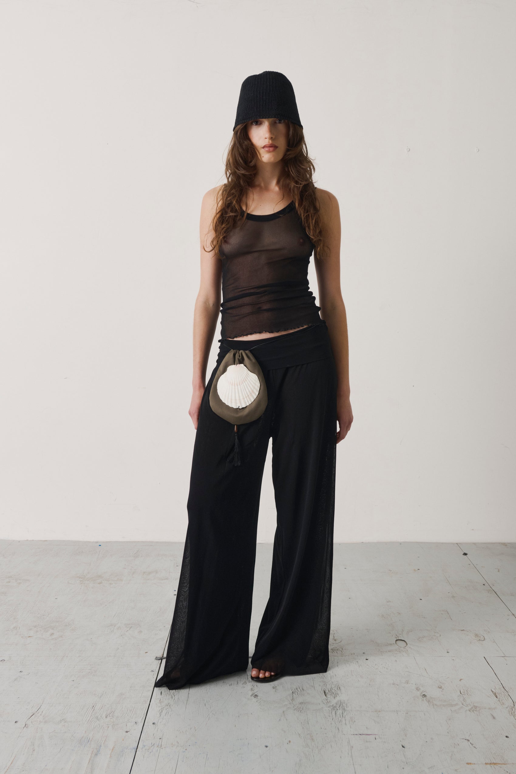Vintage Jean Paul Gaultier Soleil Fuzzi Sheer Flared Pants