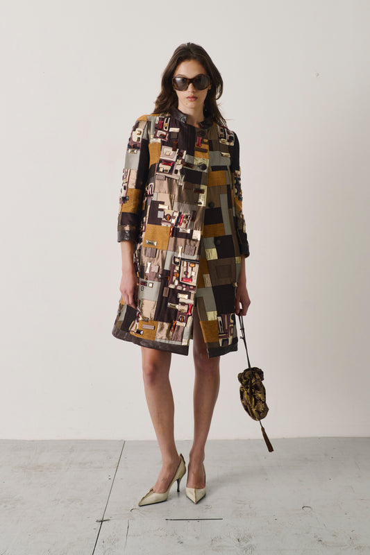 Vintage 2000s Emilio Pucci Patchwork Peacoat