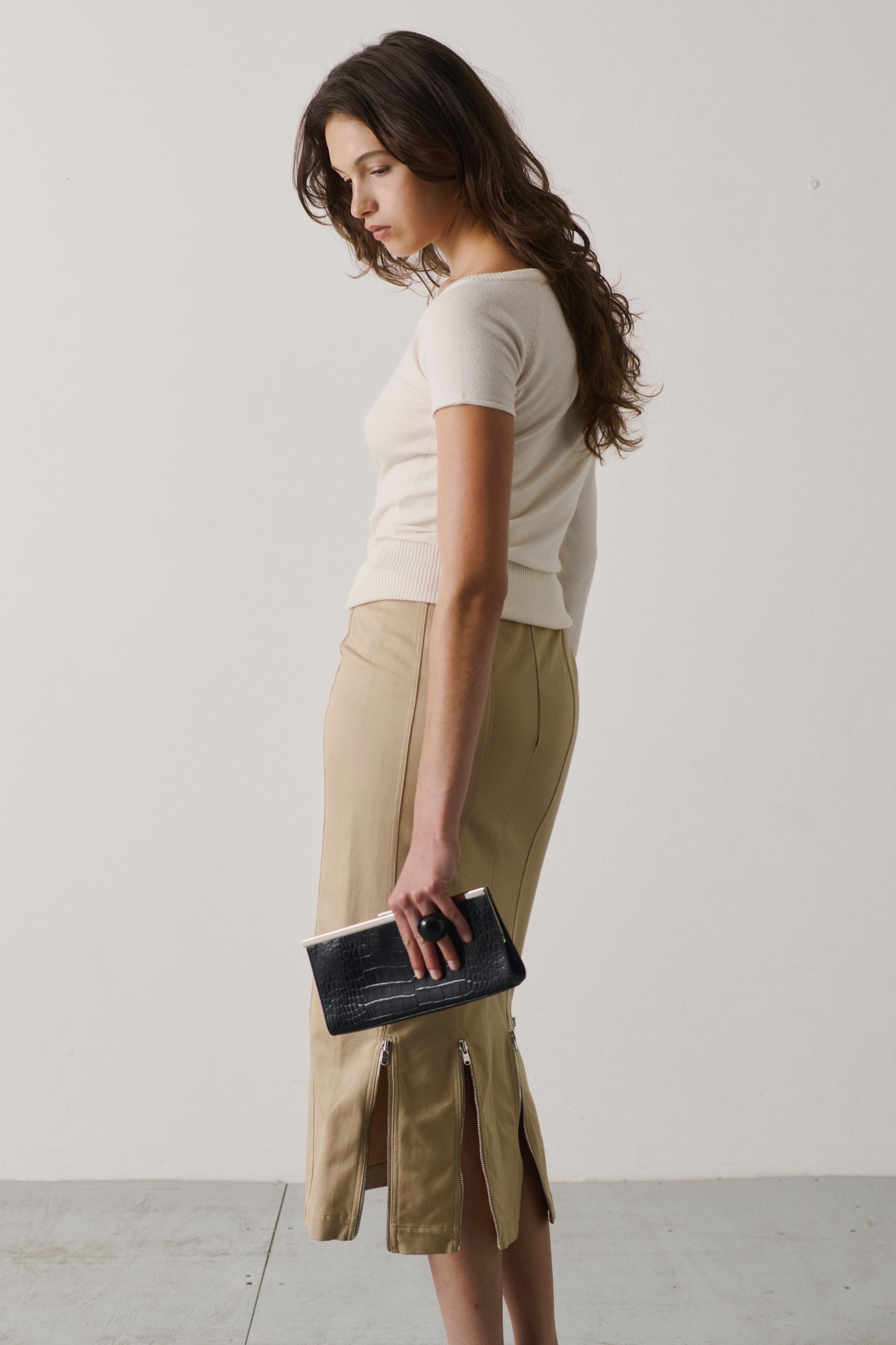 Vintage Alaïa Sculpted Zip Midi Skirt