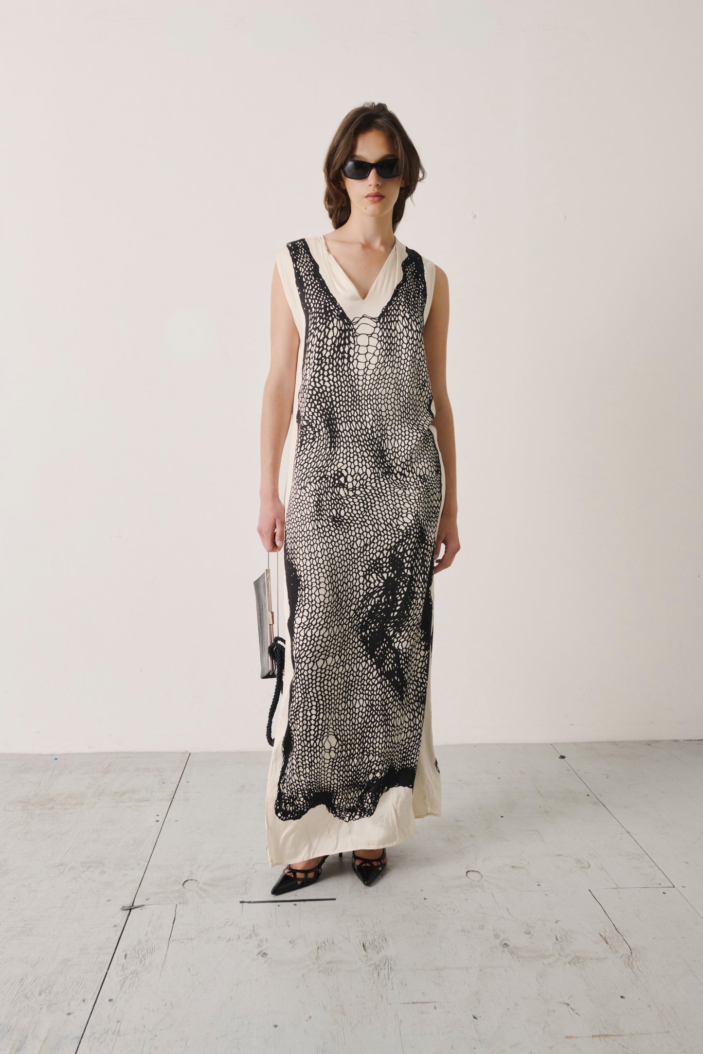 Sportmax Printed Silk Illusion Maxi Dress