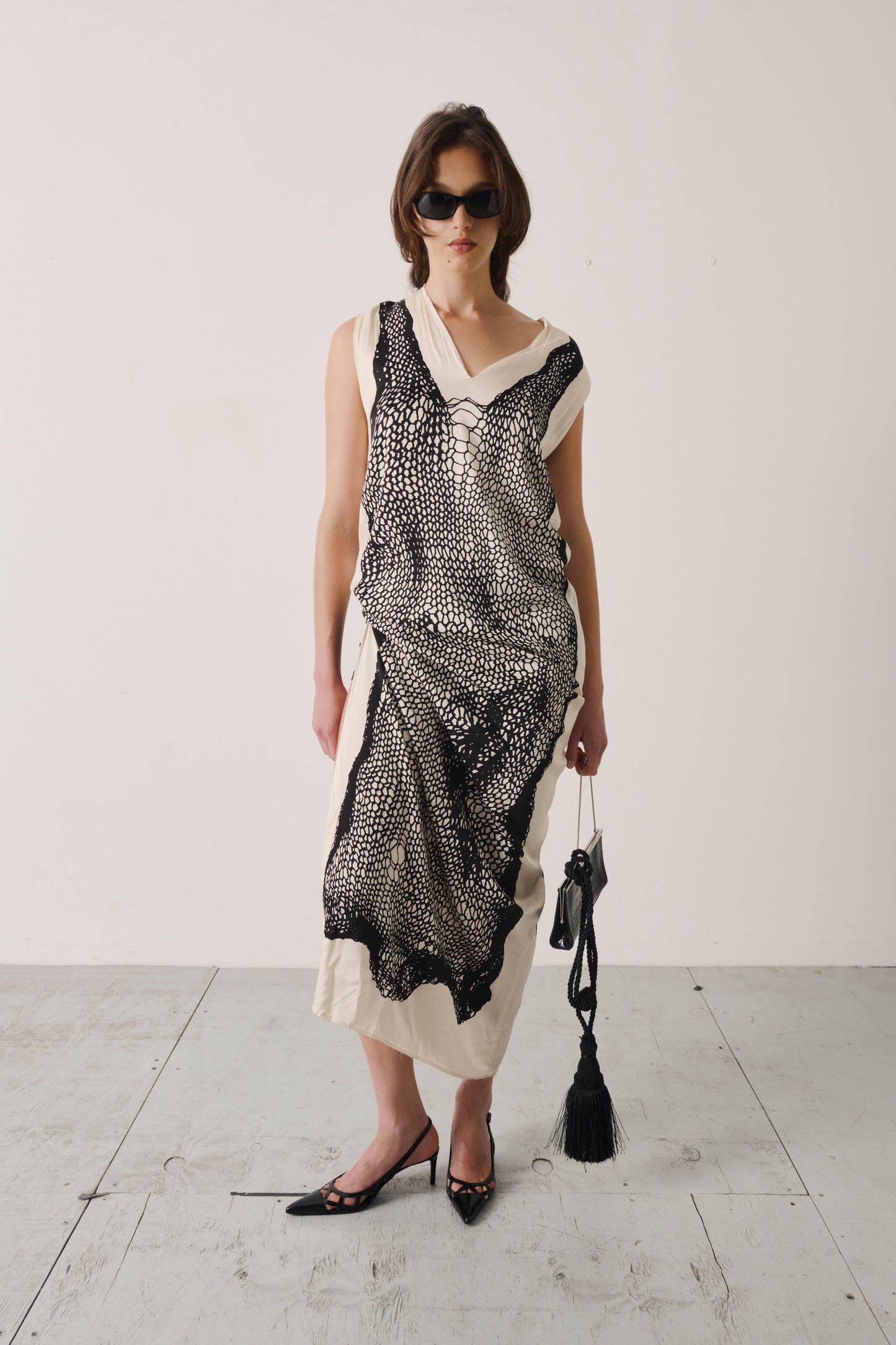 Sportmax Printed Silk Illusion Maxi Dress