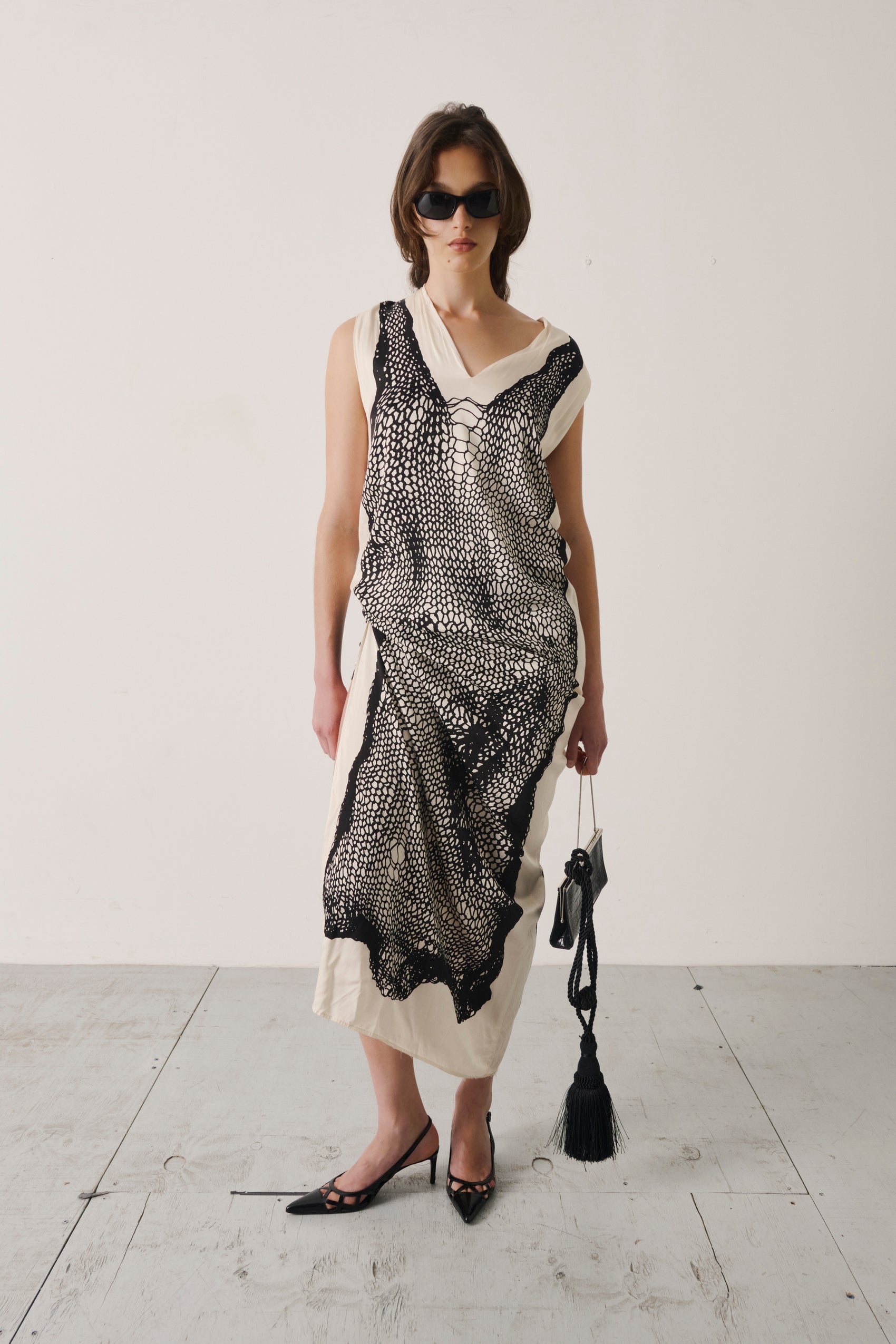 Sportmax Printed Silk Illusion Maxi Dress