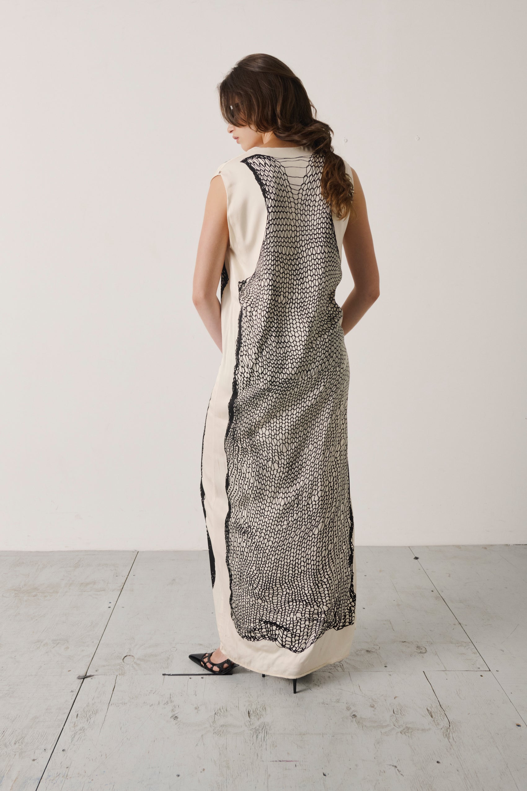 Sportmax Printed Silk Illusion Maxi Dress