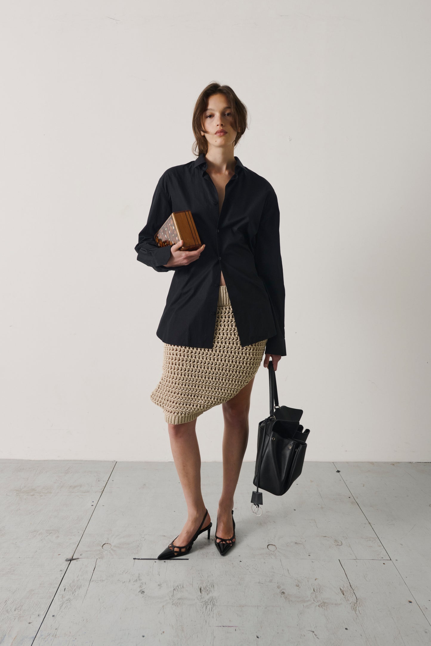 Vintage Saint Laurent “Uniform” Black Poplin Shirt