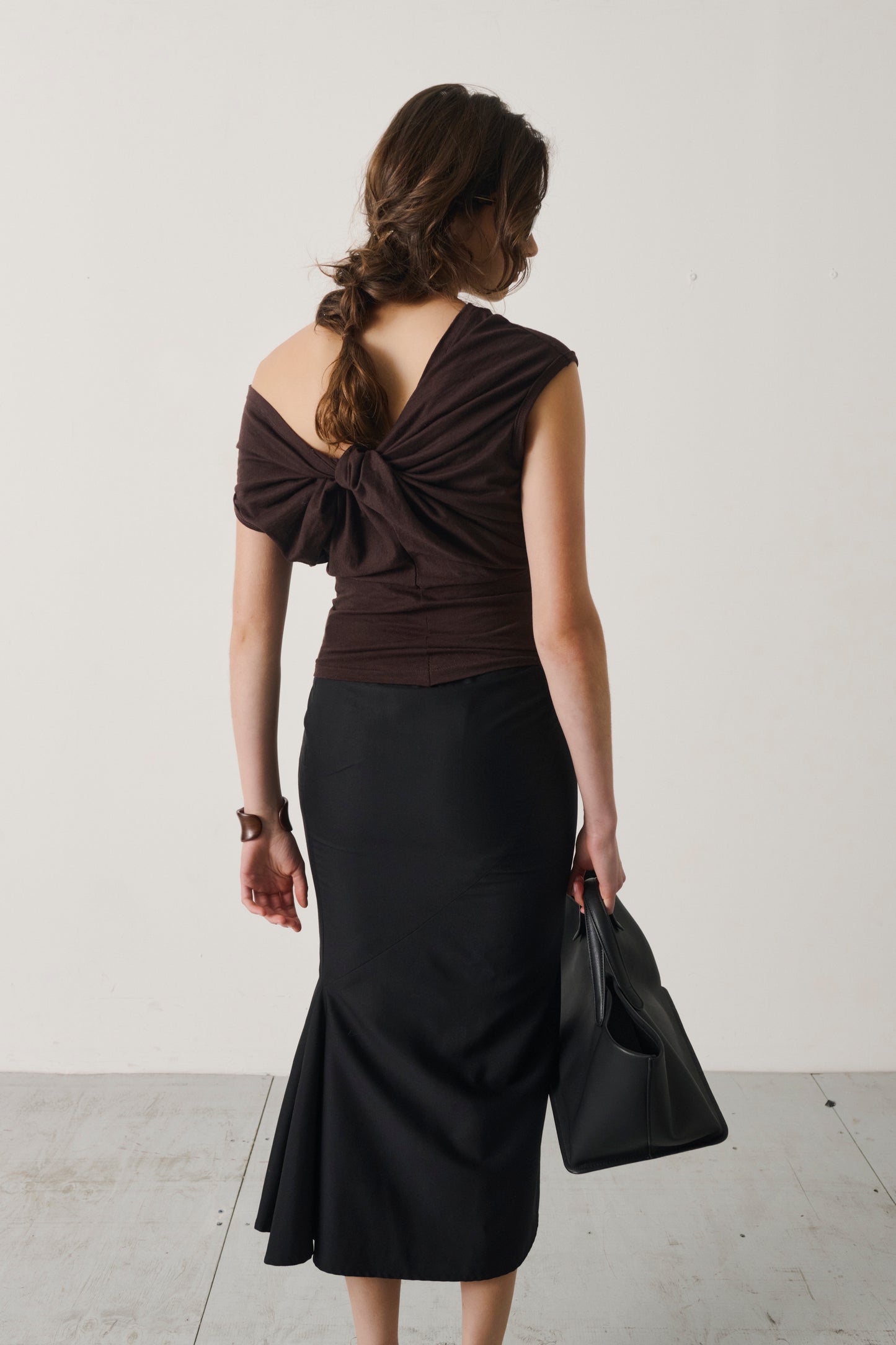 Alexander McQueen Black Panel-Seam Midi Skirt