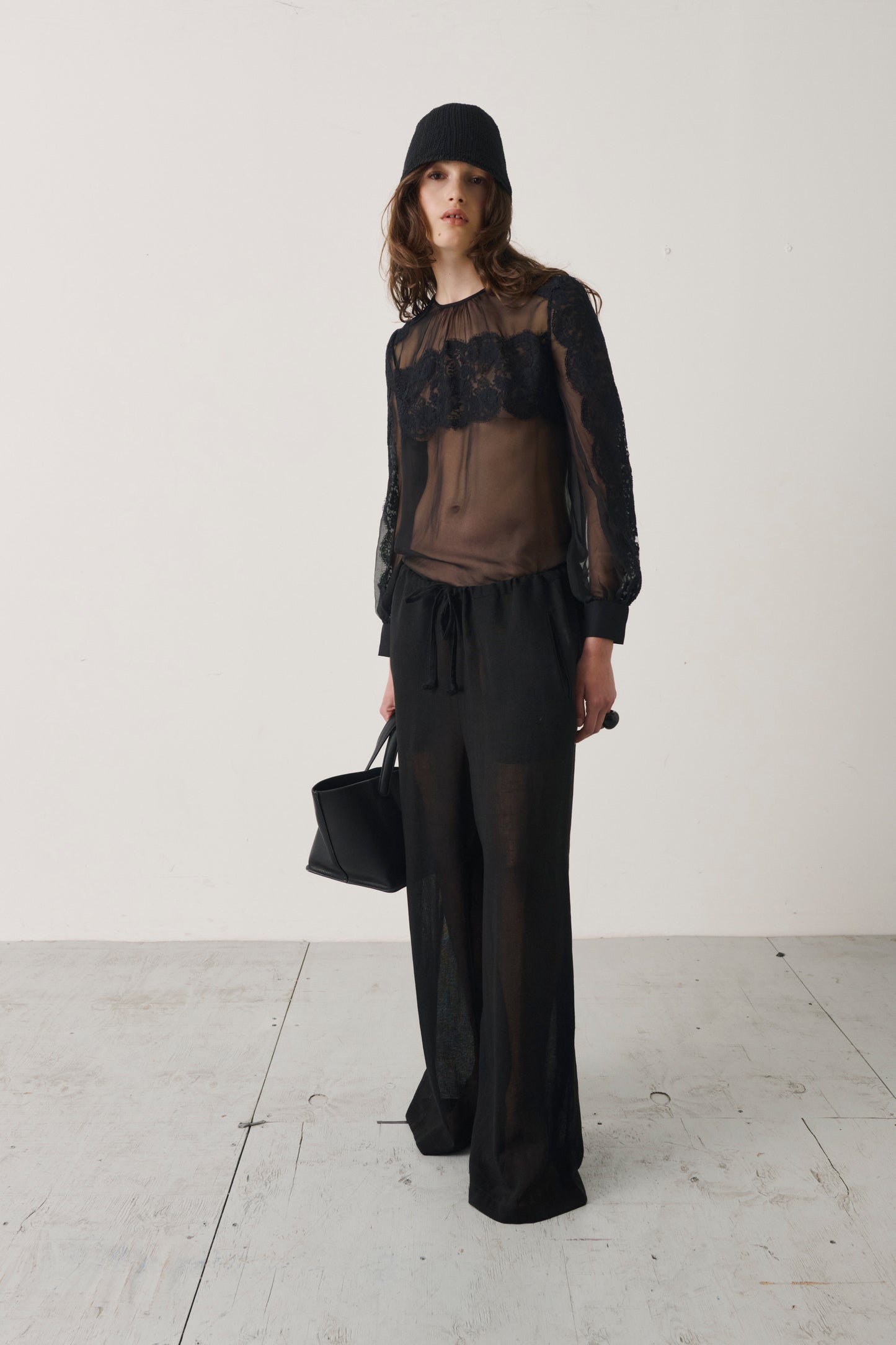 Vintage Valentino Sheer Lace Illusion Blouse