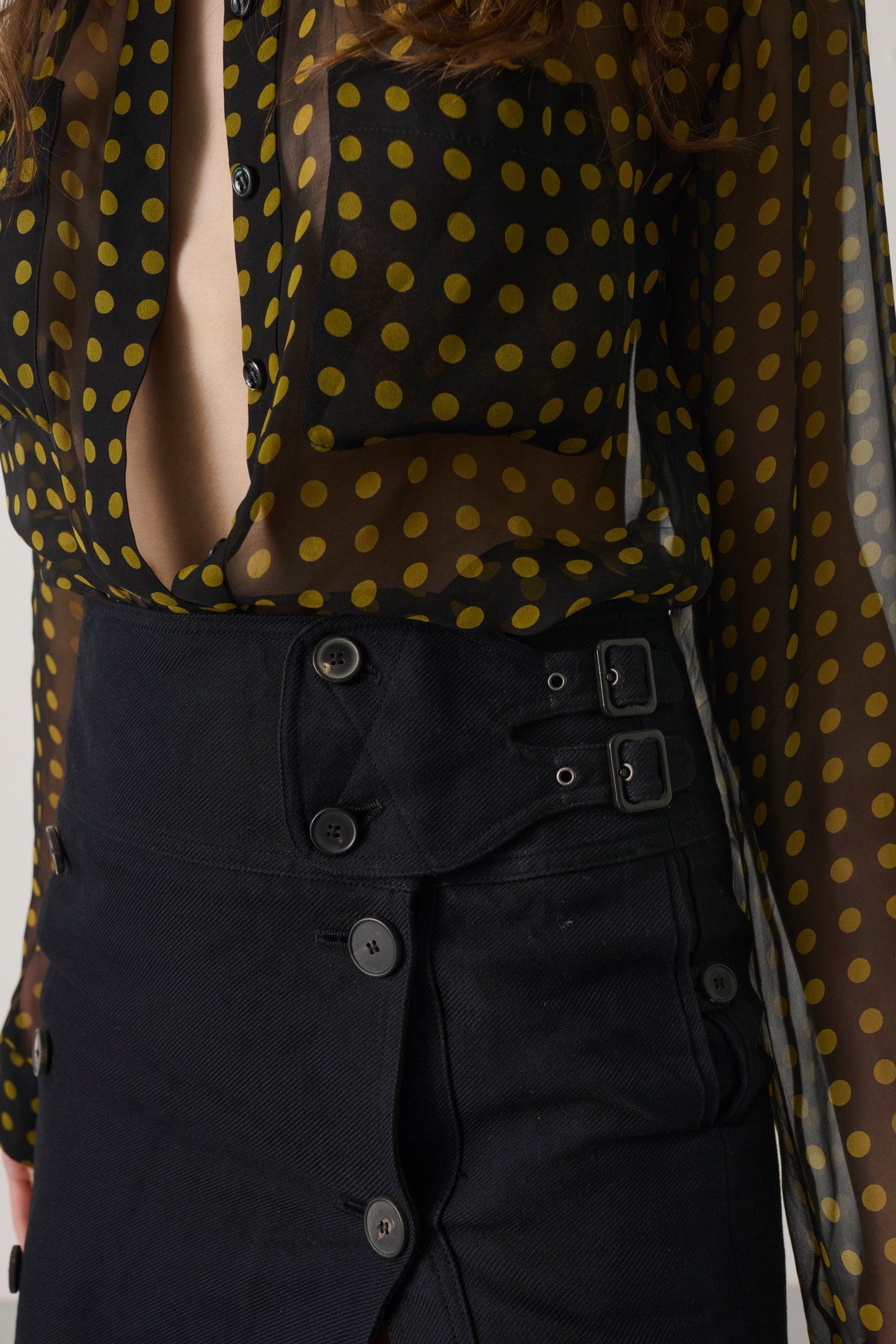 Vintage Yves Saint Laurent Rive Gauche Buttoned Cargo Skirt