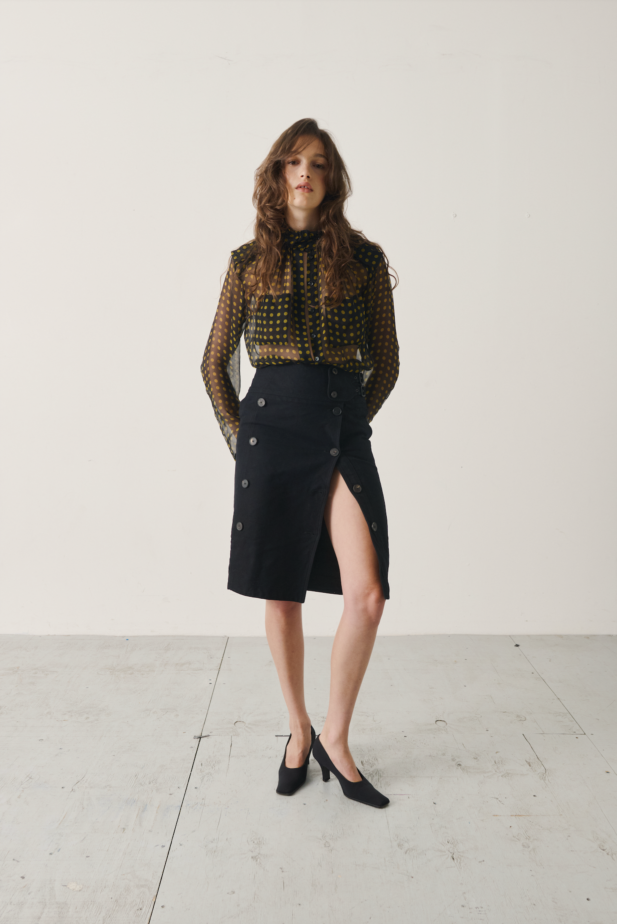 Vintage Yves Saint Laurent Rive Gauche Buttoned Cargo Skirt