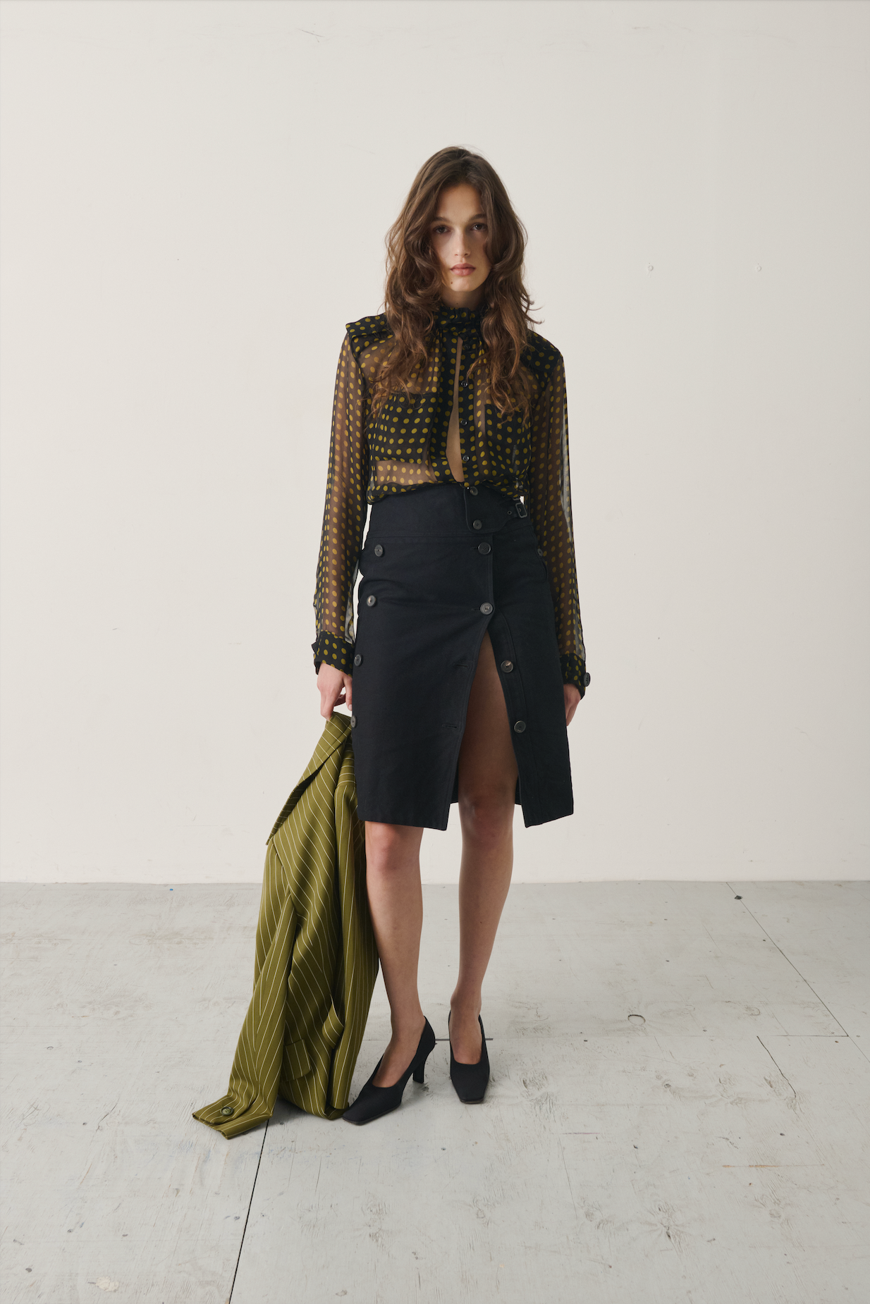 Vintage Yves Saint Laurent Rive Gauche Buttoned Cargo Skirt